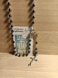Confirmation Imit. Hematite Rosary with Card