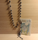Confirmation Imit. Hematite Rosary with Card