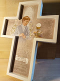 Wood message Cross - Holy Communion Cross - 2