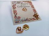 Confirmation Gift-  gold dove in heart confirm pin
