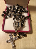 Glass Rosary/Real Crystal/Black