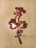 Glass Rosary/Real Crystal/ruby
