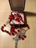 Glass Rosary/Ruby - Divine Mercy