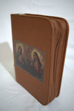 Large Bible/Book Holder Sacred Hearts of Jesus and Mary Design(Brown)