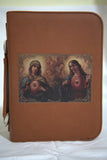 Large Bible/Book Holder Sacred Hearts of Jesus and Mary Design(Brown)