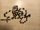 Glass Rosary/Real Crystal/Black
