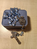 Glass Rosary/Real Crystal/Blue