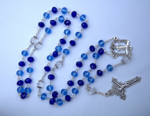 Glass Rosary/Blue - Miraculous