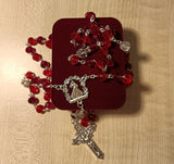Glass Rosary/Ruby - Divine Mercy