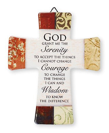 Serenity Prayer Ceramic Cross