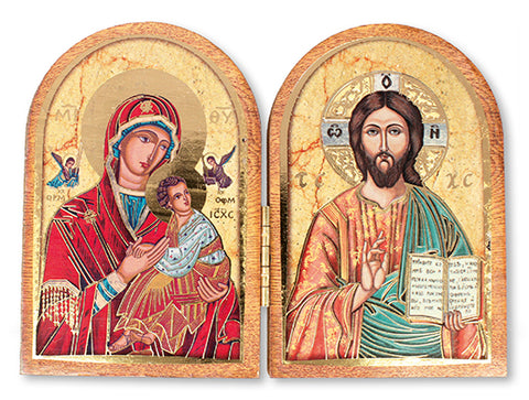 Folding Jesus and Mary Plaque