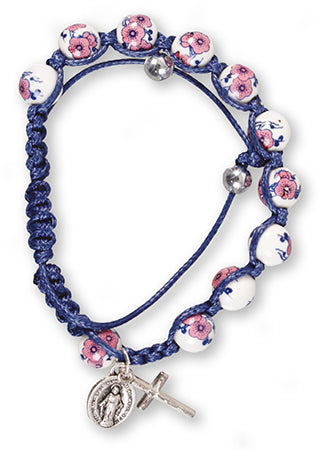Blue & White Rosary Bracelet