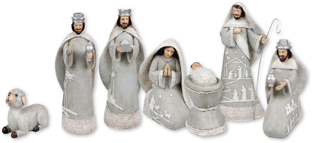 Nativity Set -7 resin figures 8 1/4"