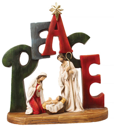 PEACE Nativity Scene 9 1/4 inches