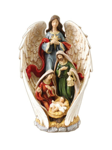 Angel Holy Family Nativity Scene - Resin 10"