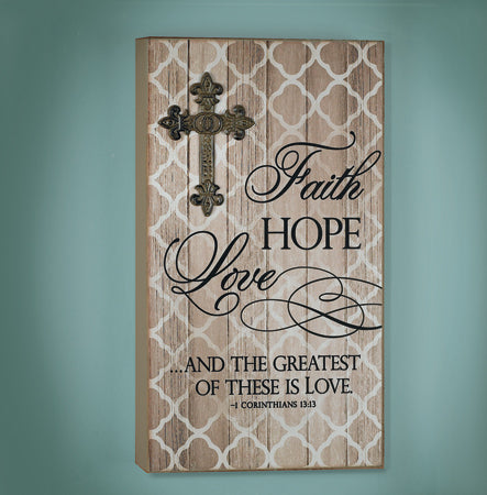 Faith, Hope, Love Wall Plaque