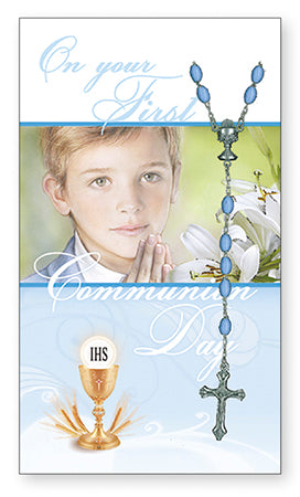 Communion Card and Rosary Set