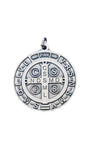 Large St. Benedict Medal - oxidised silver