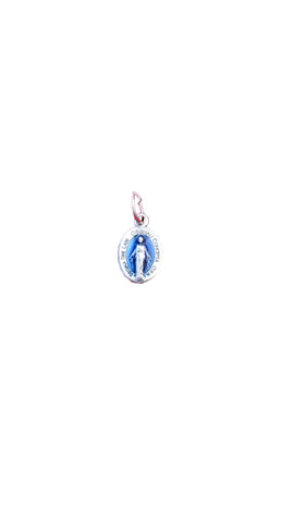 Tiny Miraculous Medal (blue enamel)
