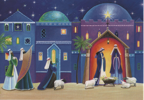 Visiting Shepherds Christmas Card