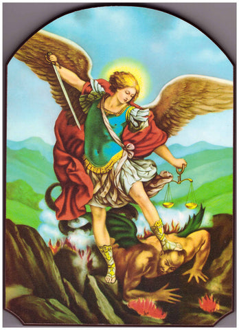 St. Michael image on composite wood