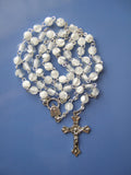 Mottled White and Clear Rosary
