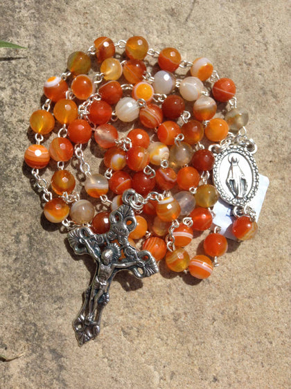 Orange Coral Rosary